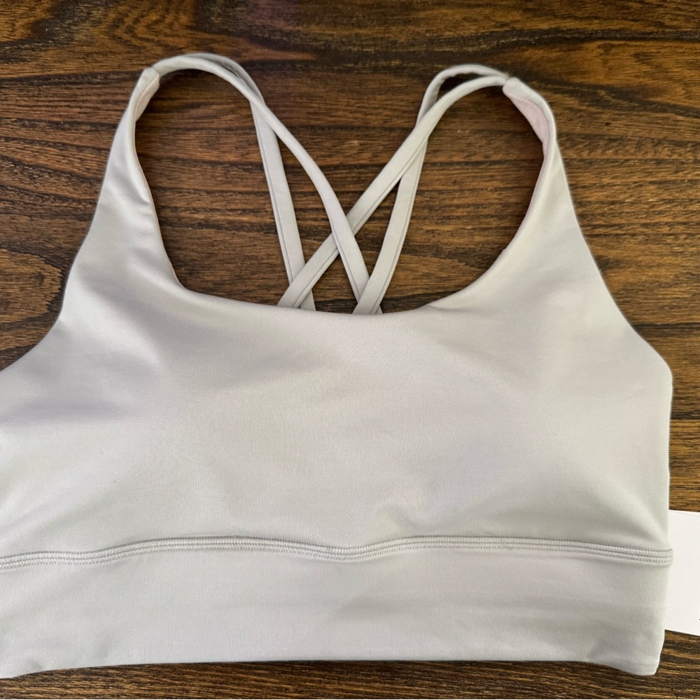 NWT Lululemon Athletica Light Gray Sports Bra Size 8